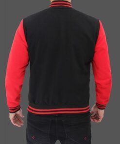 Black and Red Letterman Jacket Baseball Style 2022