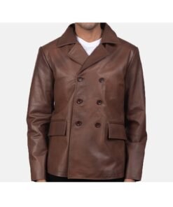 Brown-Leather-Naval-Short-Peacoat.