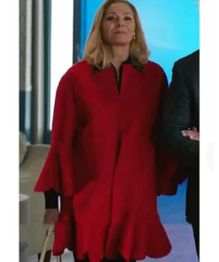 Filthy Rich Kim Cattrall Red Coat