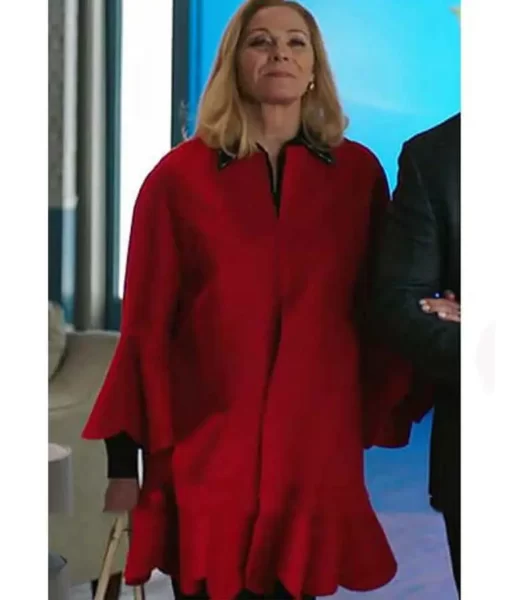 Filthy Rich Kim Cattrall Red Coat