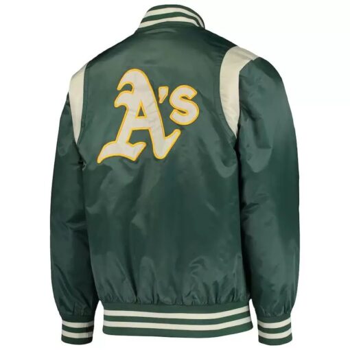 Green Cream Oakland Athletics Satin Jacket 2022