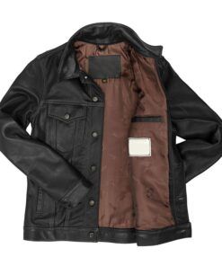Leather-Black-Denim-Jacket