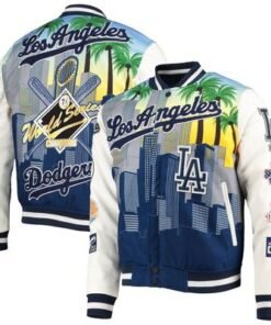 Men’s Pro Standard White Los Angeles Dodgers Remix Varsity Jacket