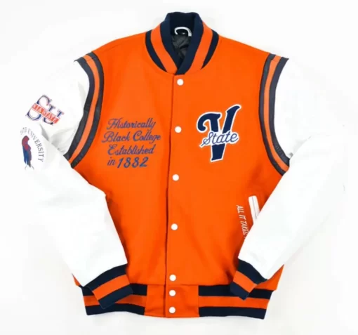 Orange Virginia State University Varsity Jacket