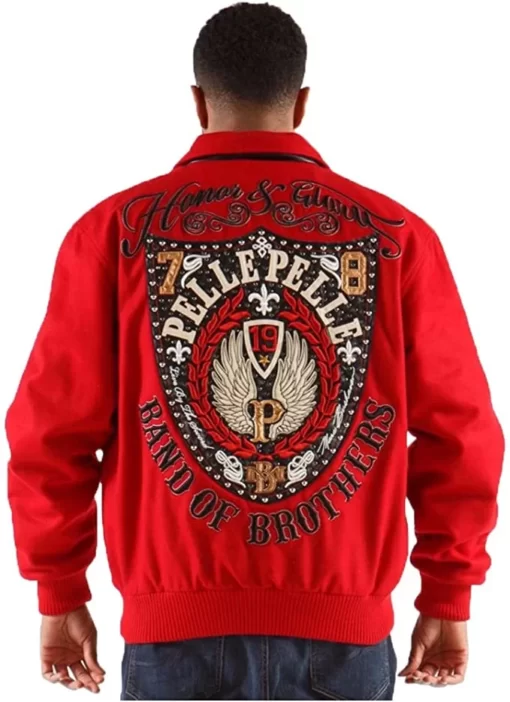Pelle Pelle Band of Brothers Crimson Red Wool Blouson Jacket 2022