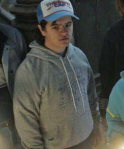 Stranger Things 4 Gaten Matarazzo Gray Hoodie