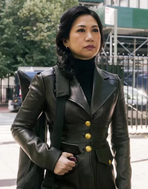 The Equalizer S02 Liza Lapira Black Leather Jacket