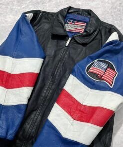 USA Flag Leather Jacke