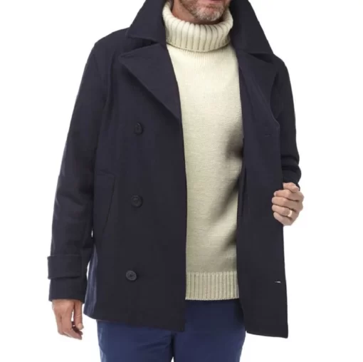 Wool-Naval-Mens-Blue-Peacoat-