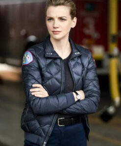 Chicago Fire S10 Kara Killmer Black Quilted Jacket