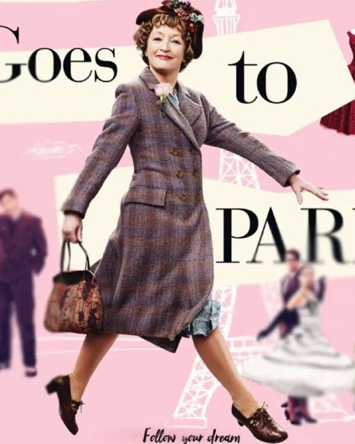 Mrs. Harris Goes To Paris 2022 Lesley Manville Plaid Coat