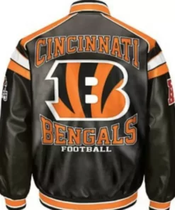 Orange Black Cincinnati Bengals Leather Jacket