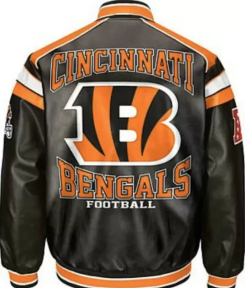 Orange Black Cincinnati Bengals Leather Jacket
