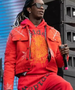 Young Thug Spider Red Denim Jacket