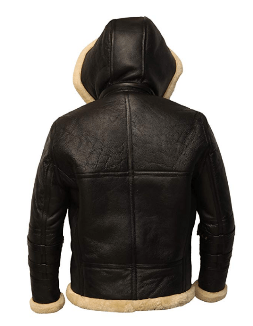 B3 Shearling Removable Hood Black Jacket 2022