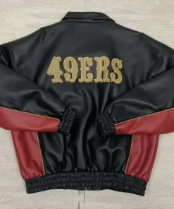 Black Red San Francisco 49ers NFL Team Leather Jacket 2022