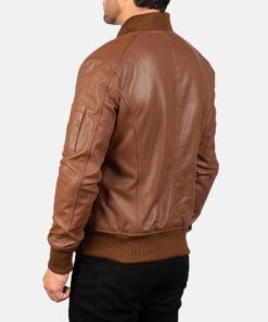 Bomia Ma-1 Brown Leather Jacket