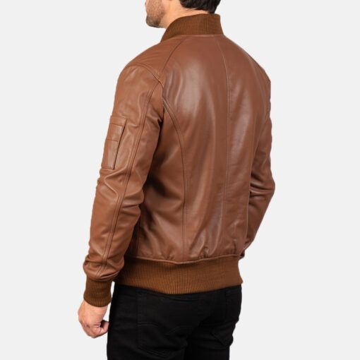 Bomia Ma-1 Brown Leather Jacket