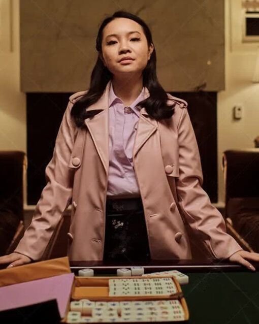 Fakes 2022 Jennifer Tong Pink Leather Coat