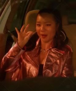 Fakes 2022 Jennifer Tong Pink Leather Jacket