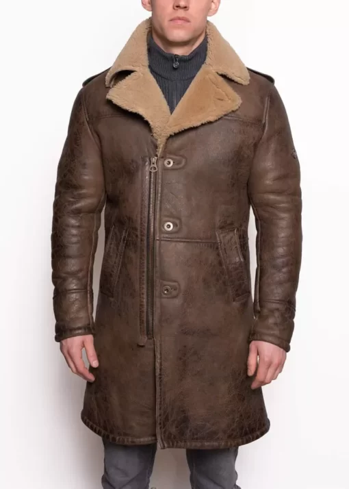 Men’s B3 Aviator Sheepskin Shearling Leather Trench Coat