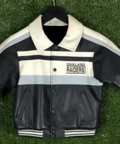 NFL Oakland Raiders Multicolor Leather Jacket
