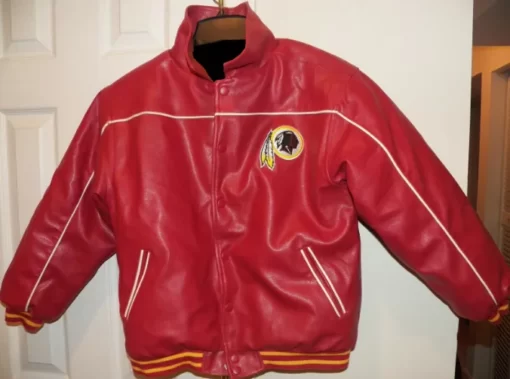 NFL Washington Redskins Red Leather Jacket 2022