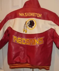 NFL Washington Redskins Red Leather Jacket