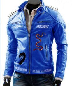 Punk Danger Leather jacket for Men with Snake