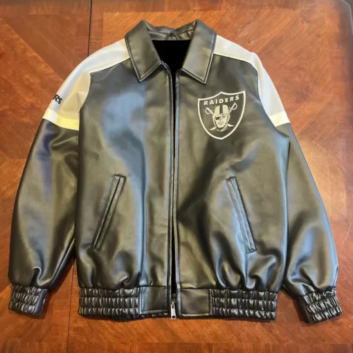Vintage NFL Oakland Raiders Football Leather Jacket