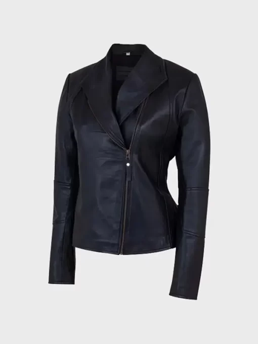 Womens Shawl Collar Leather Jacket