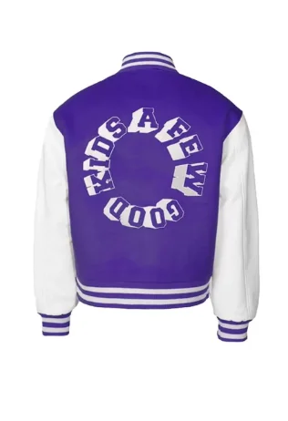 Purple Block Logo A Few Good Kids Varsity Jacket 2022