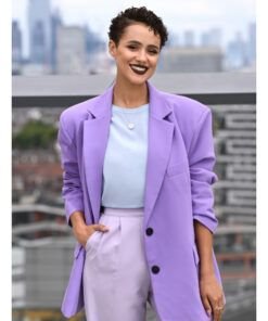 The Invitation 2022 Nathalie Emmanuel Purple Blazer