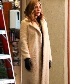 The Morning Show Jennifer Aniston White Fur Coat