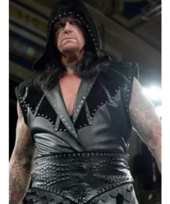 The Undertaker WWE Raw Black Leather Vest Coat 2022