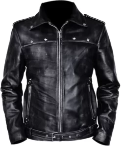 Aaron Paul A Long Way Down Leather Black Jacket