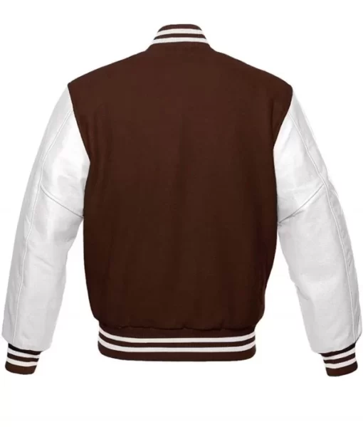 Andres Brown and White Baseball Varsity Letterman Jacket 2022