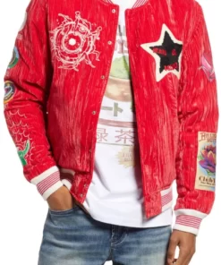 Billionaire Boys Club Red Stardust Velvet Jacket