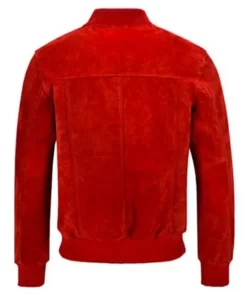 Men’s Classic Bomber 70’s Red Suede Leather Jacket 2022