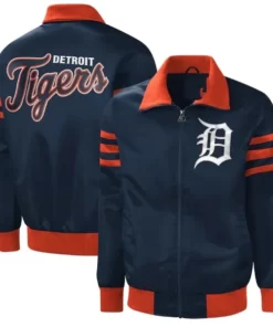 Men’s Detroit Tigers Starter Navy The Captain II Full-Zip Varsity Jacket