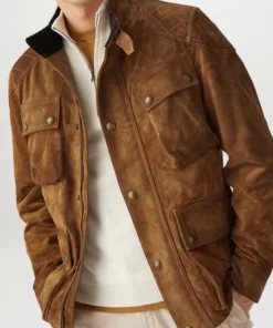 Men’s Suede Leather Brown Fashion Jacket 2022