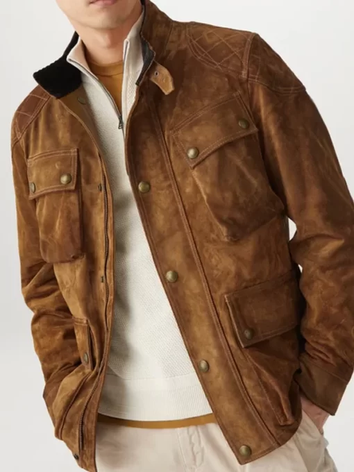 Men’s Suede Leather Brown Fashion Jacket 2022