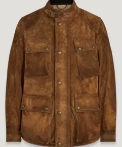 Men’s Suede Leather Brown Fashion Jacket