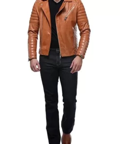 Men’s Tan Quilted And Padded Jacket