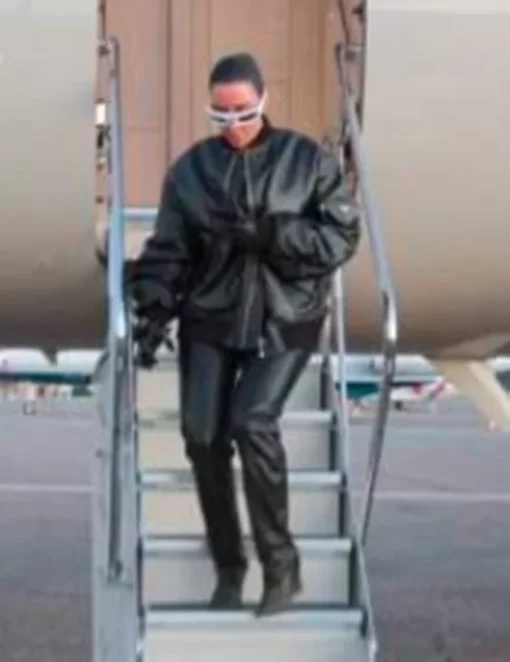The Kardashians S02 Kim Kardashian Leather Bomber Jacket