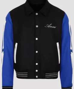 Men’s Amiri Bones Black & Blue Varsity Jacket