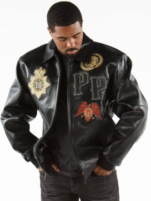 pelle-pelle-mens-decorated-black-python-leather-jacket-600x800