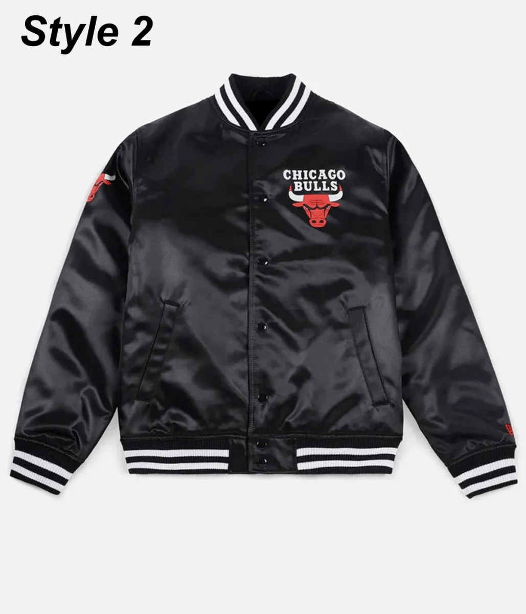 chicago bulls satin bomber jacket