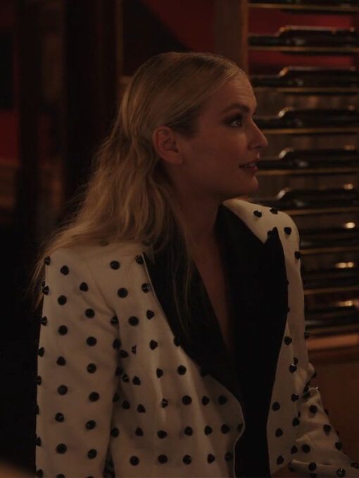 Emily In Paris S03 Camille Razat White Studded Blazer 2022