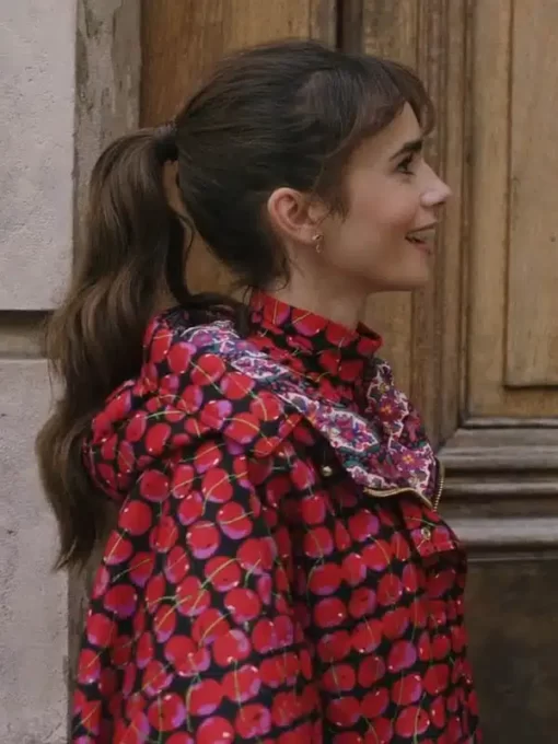 Emily In Paris S03 Lily Collins Cherries Jacket 2022